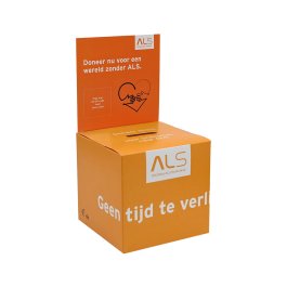 Donatiebox 30x30 cm, met gleuf, acryl, tranparant